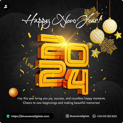 Happy New Year Flyer Design branding design flyer flyer design graphic design happy new year banner design happy new year flyer design illustration logo new year graphics welcome to 2024 flyer