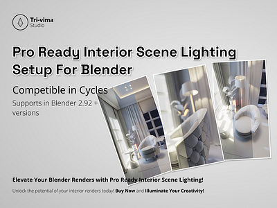 Pro Ready Interior Scene Lighting Setup For Blender 3d 3d animation 3d design 3d rendering design