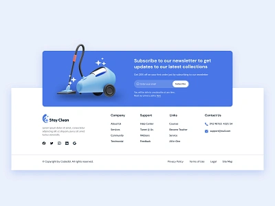 Website Footer Design 3d animation branding clean footer cleaning footer footer footer ui design footer ui ux graphic design logo minimal footer simple footer ui ui ux ui ux design ux website design website footer website landing page