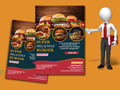 Delicious Burger flyer design adobe illustrator ads advertisment burger flyer creative design design flyer flyer design food flyer food flyer design food flyer design concept fooddesign graphic design menu designer menucard mockup pricelist print design restaurant flyer social media design