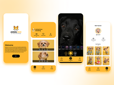 Hi've Animal Face Streaking App🐻 graphic design ui