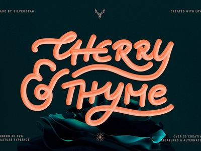 Cherry & Thyme - 3D SVG Typeface bold transparent font cool creative display display font display font pack font font font bold font pack font regular hipster modern modern display font modern hipster font painted sans serif svg font svg font typeface svg sans serif svg typeface