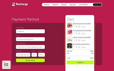 Recharge - eStore Payment page free asset payment payment screen