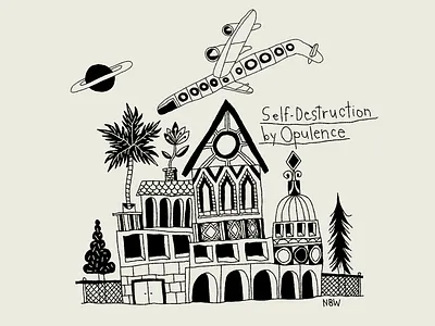 $elf-De$truction by Opulence handdrawn illustration lettering nate williams