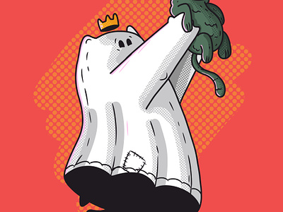 The Cat King branding design ghost graphic design icon illustration king line minimal retro sheet simple ui