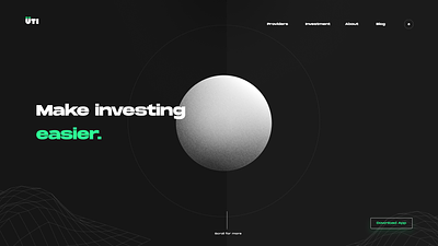 Header for ÜTI - Investment society 3d icons landingpage ui webdesign