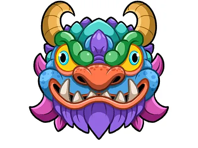 Dragon Rhythm avatar cartoon character character design color colorful digital art dragon drawing headshot icon illustration mascot rainbow