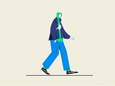 Walking Illustration cool flat flat illustration illustration vans walking