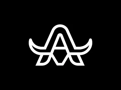 Letter A Bull Logo buffalo