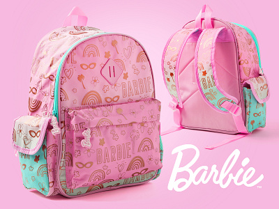 Barbie Backpack backpack barbie gold licensing mattel pink school turquoise