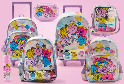 Little Miss Back-to-School Set backpack character colorful cute fashion little miss little miss sunshine product product design rainbow soft goods