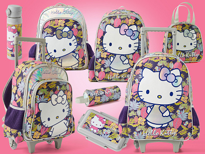 Hello Kitty Backpack Set 2024 back to school backpack branding character colorful design hello kitty kids licensing palm product design sanrio shiny tropical