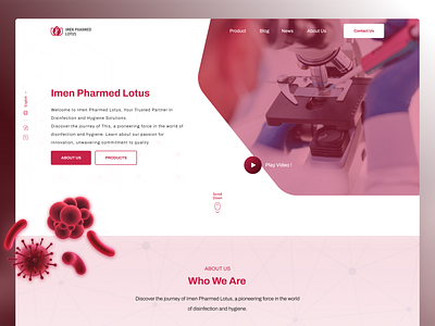 Imen Pharmed Lotus 🧬 creative desigb design landing red ui uiux ux web webdesign website