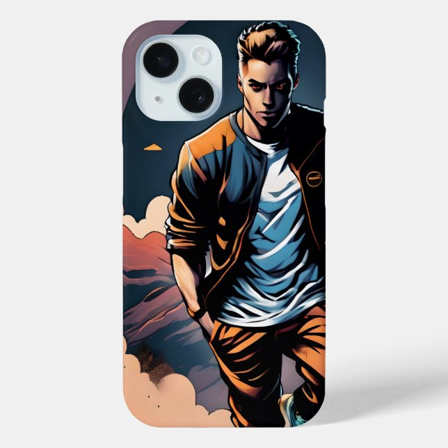 A Walking Guy Phone Case anime art branding case design event poster graphic design illustration iphone iphone 15 layout design logo oo4 graphics poster design ui walking