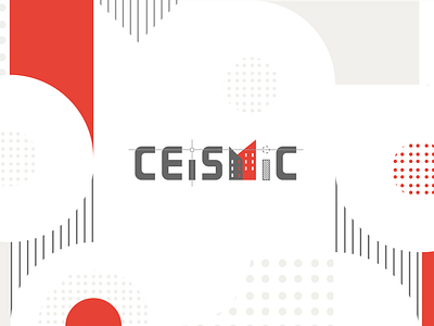 "CEISMIC" - Event Graphics Design coffee cup design thinking event event design graphic design grey logo design pattern design red website design