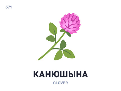 Канюшы́на / Clover belarus belarusian language daily flat icon illustration vector word