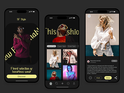 SF | Mobile Apps app application clean clothes design design ui fashion girl interface layout minimalist mobile outfit streetwear style trend ui uiux ux wear