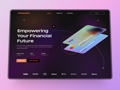 Fintech Landing Page blockchain contactless payments cryptocurrency design digital payments inspiration mobile banking ui uxisrat wealth management