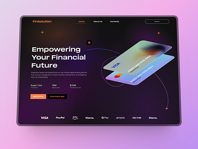 Fintech Landing Page blockchain contactless payments cryptocurrency design digital payments inspiration mobile banking ui uxisrat wealth management
