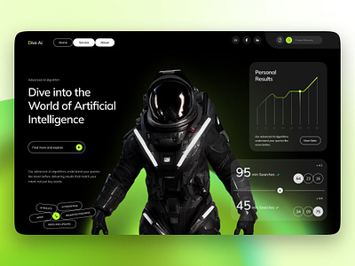 Metaverse Ai - Landing Page ai landing page metaverse robotic ui uiux website design