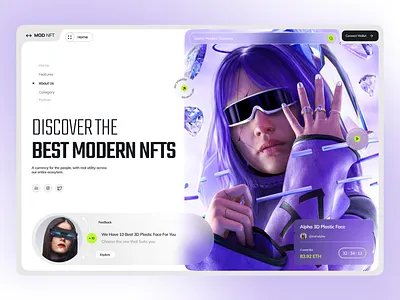 NFTS - Website Design diamond landing page nft website design nfts purple queen ring ui uiux website design