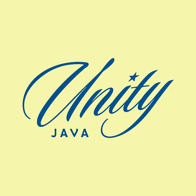 Unity Java branding cafe coffee logo script typography wordmark