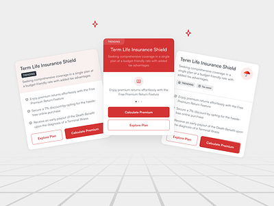 Insurance Plan Cards Explorations ✨ buttons card cards design finance icons inspiration insurance modal product design tag chip ui ui cards ui design uiux user experience user interface ux ux design visual design