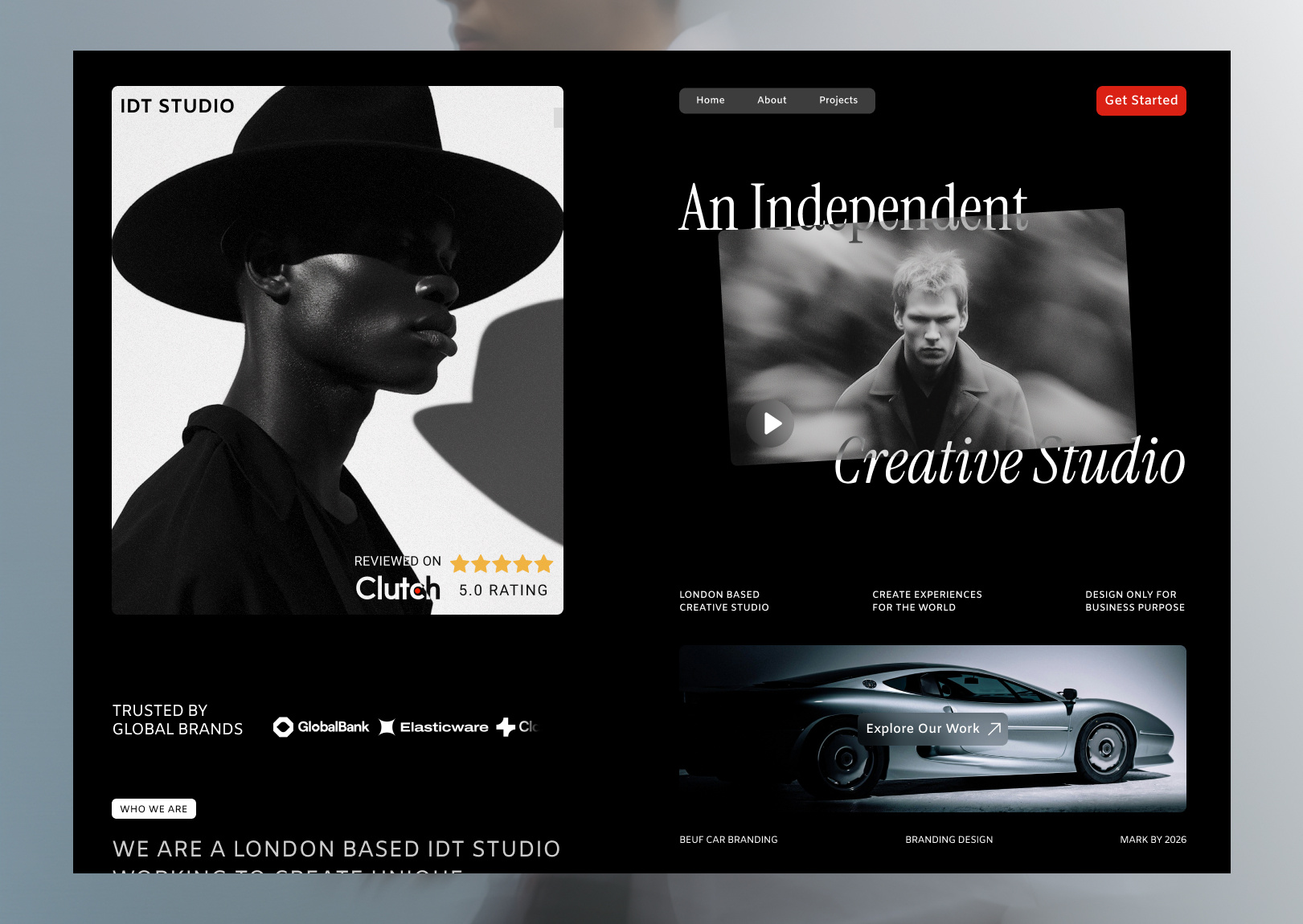 Editorial Agency Landing Page agency website conversion design creative studio editorial design landing page minimalist ui user interface web design