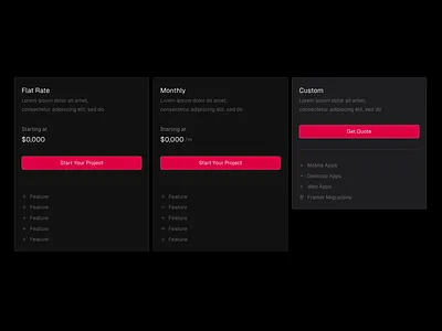 Pricing Table framer ui webdesign