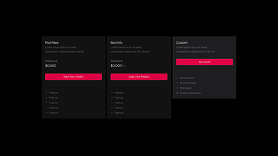 Pricing Table framer ui webdesign