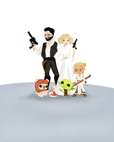 Star Wars Family family portrait illustration procreate