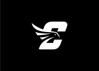 Letter C Eagle Logo silhouette