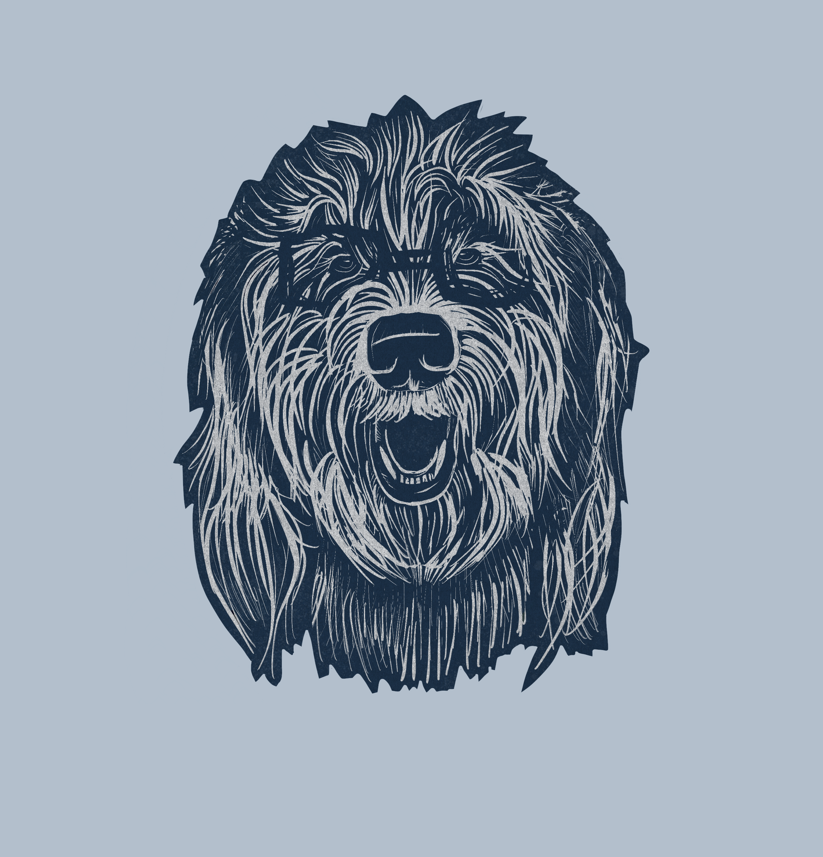 Barry Cheese dog portrait illustration procreate