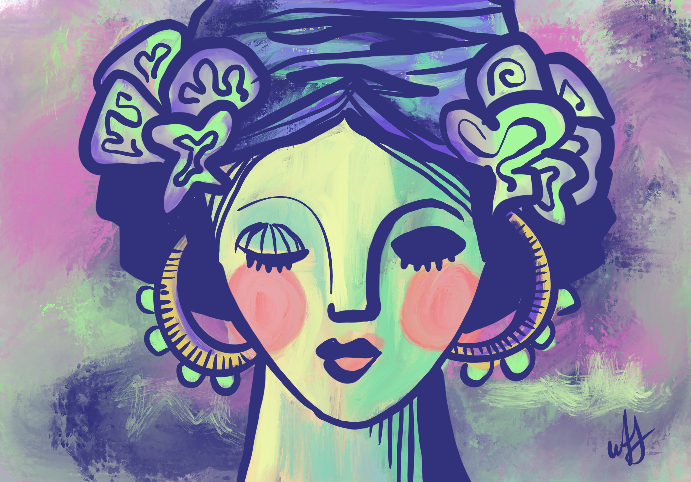 Sister Frida illustration procreate