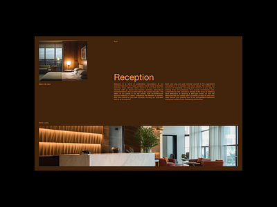 0007-RECEPTION brown clean grid hotel landing page layout minimalist modern type typo typography web design