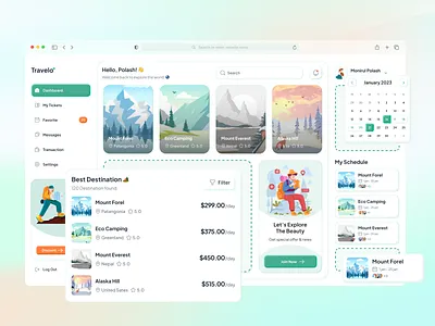 Travelo - Travel Dashboard ✈️ adventuredashboard dashboardexploration dashboardinspiration designjourney destinationdesign dribbbletravel exploredashboard traveldesign travelui ui wanderlustui
