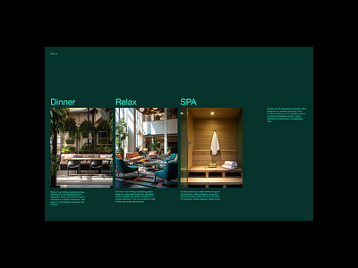 0008-HOTEL branding clean green grid landing page layout minimalist modern simple type typo typography web design