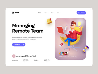 Remote Project Management: Website Design design figma home page landing page manage clients meeting schedule minimal project analytics project management project manajement remote work task task manajement team project ui web web development webdesign website website design