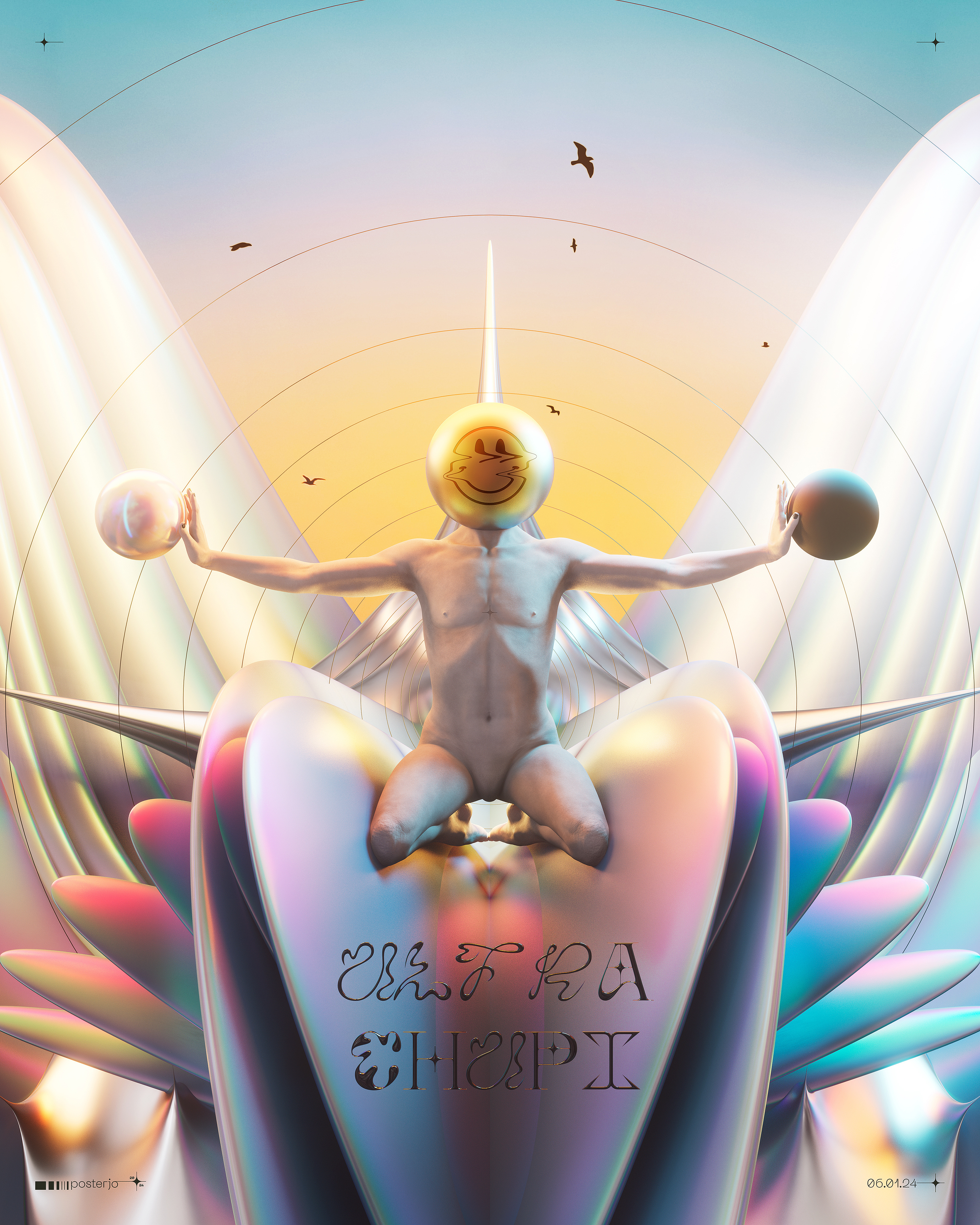 Ultra chupi - 06.01.24 3d 3dart artwork blender chrometype chupi cinema4d colorful joan sterjo joansterjo neue gothic octane posterjo render surrealism ultrachupi