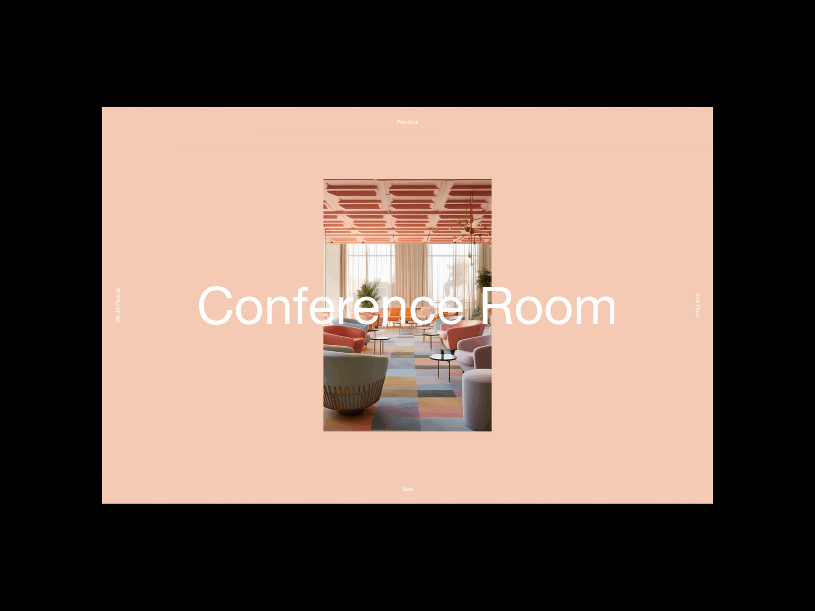 0011-ROOM branding clean design grid landing page layout minimalist modern rose simple type typo typography ui web design