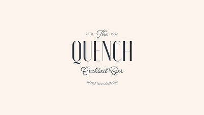 The Quench Cocktail Bar bar logo branding cocktail logo design design graphic design logo spirit logo design spirits typography vintage logo design