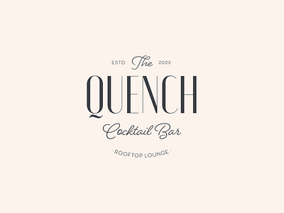 The Quench Cocktail Bar bar logo branding cocktail logo design design graphic design logo spirit logo design spirits typography vintage logo design