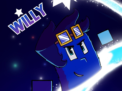 Be Cube - Willy 2d art be cube blue everywhere cartoon cubes alive spaaaaaaaaaaaaaace.... space star willy