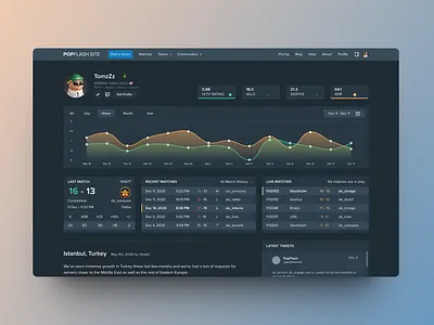 PopFlash - Profile page layout product design profile ui