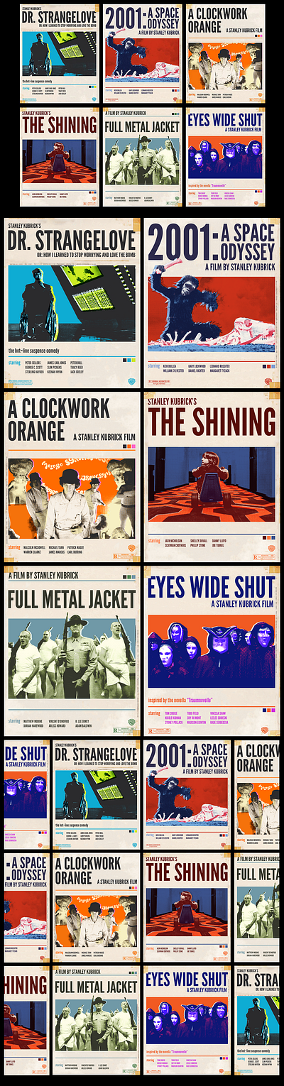 Stanley Kubrick Posters design film graphic design graphic design movies poster poster design stanley kubrick typography