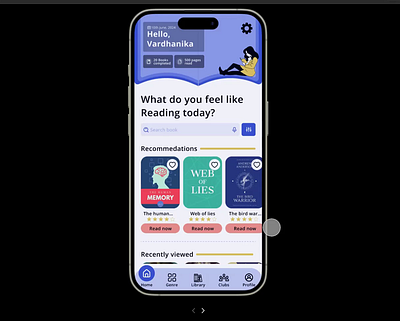 Book reading application 3d animation app design book branding figma graphic design logo mobile design motion graphics prototype ui ui design uiux ux design