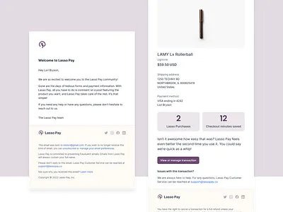 Lasso Pay - Email templates layout ui