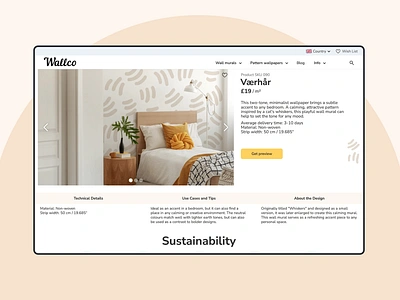 UX Design - Custom Made Wallpaper beige branding clean crisp e shop minimalist modern mvp product design ui ui design uxd white
