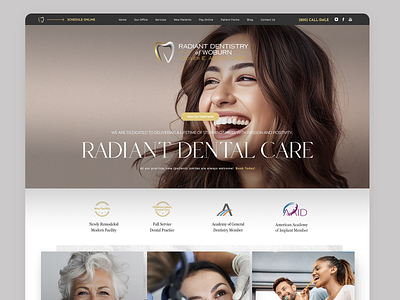 Radiant Dental homepage concept beauty creative dental photoshop spa ui webdesign