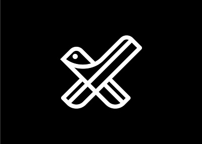 Letter X Bird Logo identity